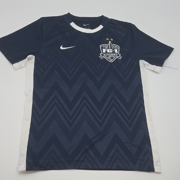 Nike Kids Jersey  Navy and White  FC-1 Academy - Picture 1 of 12